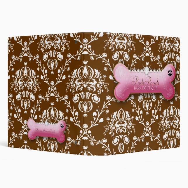 311 Posh Pooch Chocolate Lab 3 Ring Binder (Background)