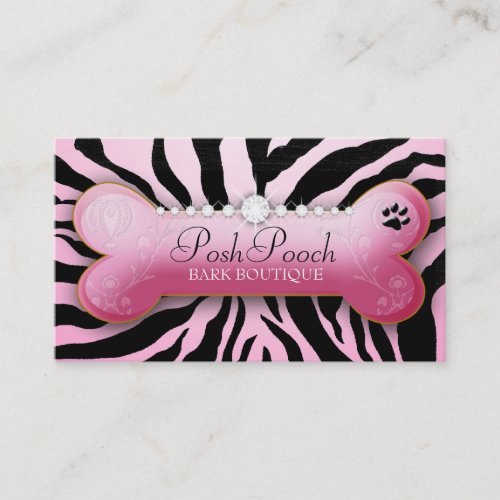 311 Posh Pooch | Pink Zebra Business Card