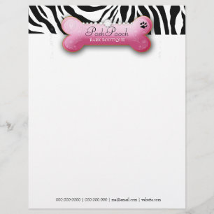 311 Posh Pooch Pink Zebra Letterhead
