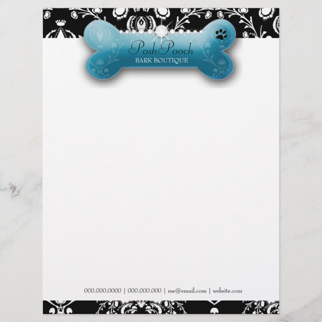 311 Posh Pooch Teal Pitch Bark Letterhead (Front)