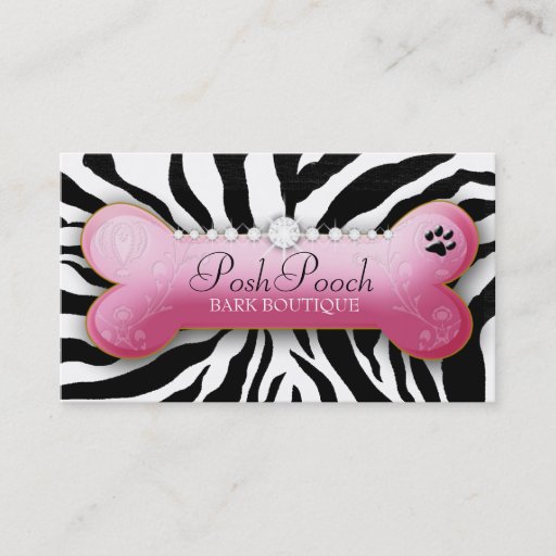 Customizable 311 Posh Pooch | Zebra Business Cards