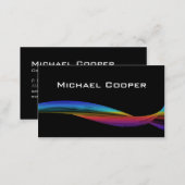 311 Professional Rainbow Wave Business Card Black (Front/Back)