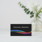 311 Professional Rainbow Wave Business Card Black (Standing Front)
