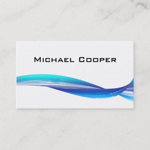 Customizable Professional Wave Business Card Blue White