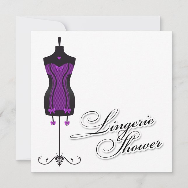 311-Purple Lingerie Mannequin Invitation (Front)
