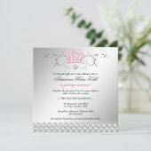 311-Queen for a Day | Faux Silver Invitation (Standing Front)