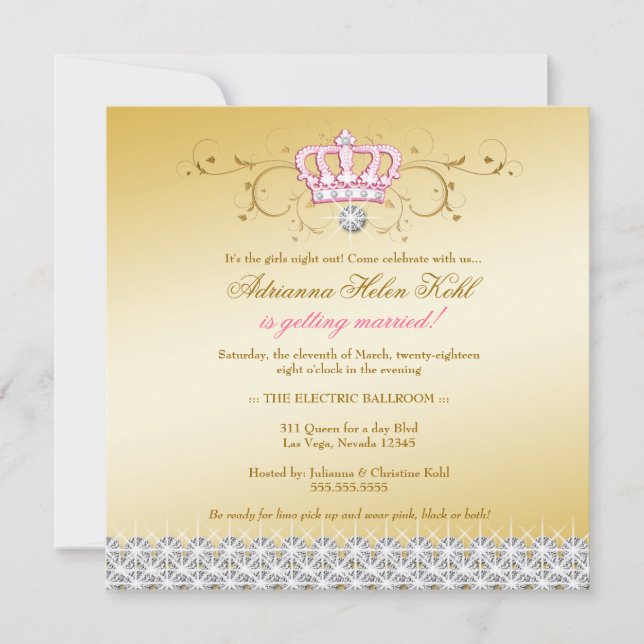 311-Queen for a Day | Gold Invitation (Front)