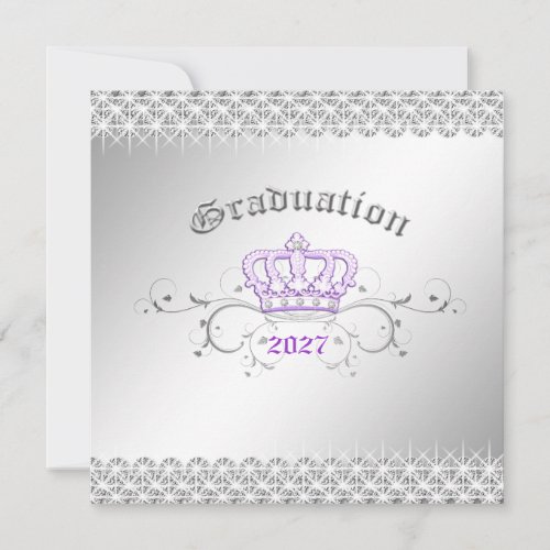 311_Queen for a Day  Graduation Party Lilac Invitation