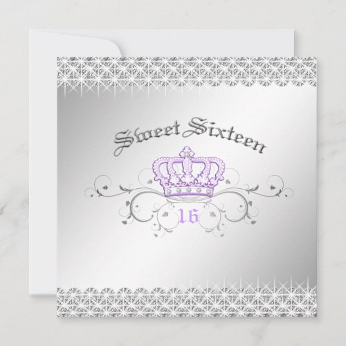 311_Queen for a Day  Sweet Sixteen Lilac Invitation