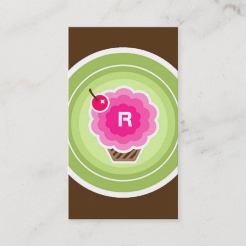 311 RAINBOW CUPCAKE MONOGRAM BUSINESS CARD