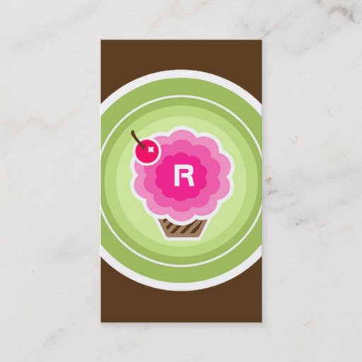 Customizable 311 RAINBOW CUPCAKE MONOGRAM BUSINESS CARD