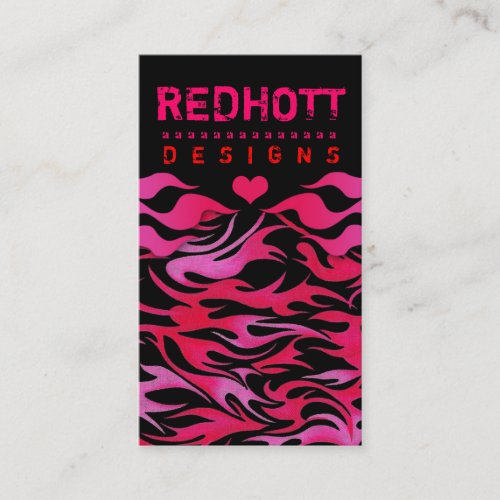 311 RED HOTT FLAMES BUSINESS CARD TEMPLATE