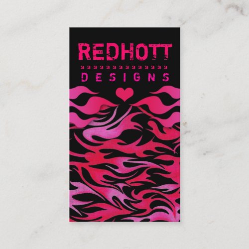 311 RED HOTT FLAMES HEART BACKGROUND BUSINESS CARD TEMPLATES