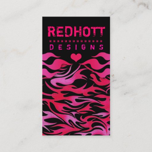 Customizable 311 RED HOTT FLAMES HEART BACKGROUND BUSINESS CARD TEMPLATES