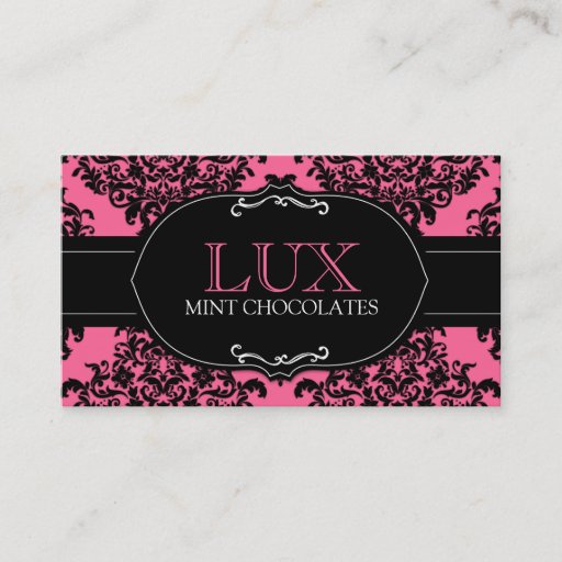 Customizable 311 Rose Pink Lux Damask Business Card Template