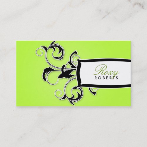311 Roxy Lime and Black Business Card Templates