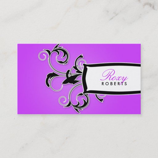 Customizable 311 Roxy Purple and Black Business Cards