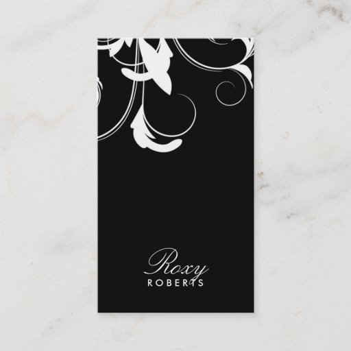 Customizable 311 Roxy Solid Black and White Business Card