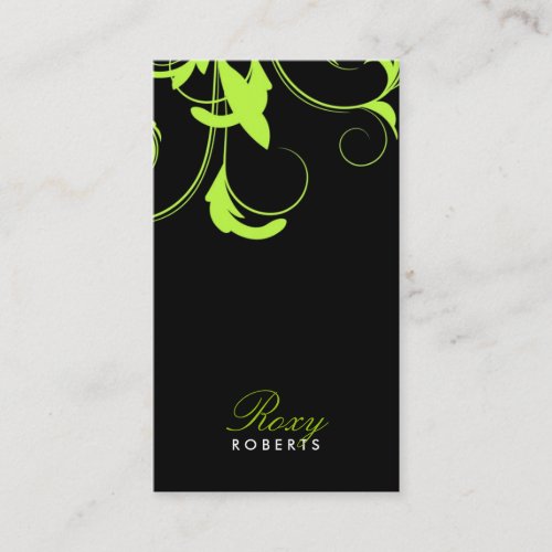 311-Roxy Solid |  Lime and Black Business Card