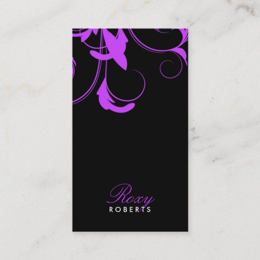 Customizable 311 Roxy Solid Purple and Black Business Card Template
