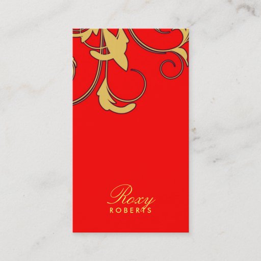 Customizable 311-Roxy Solid | Red and Yellow Business Card Template