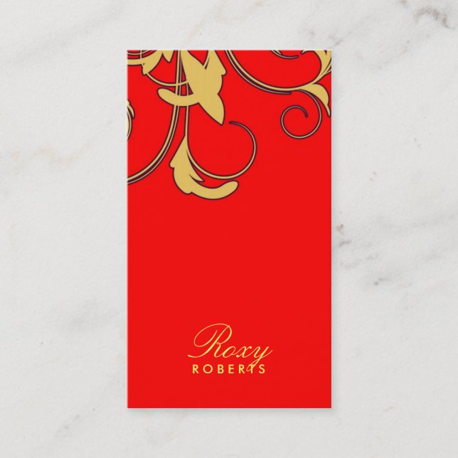 311-Roxy Solid |  Red and Yellow Business Card (Front)