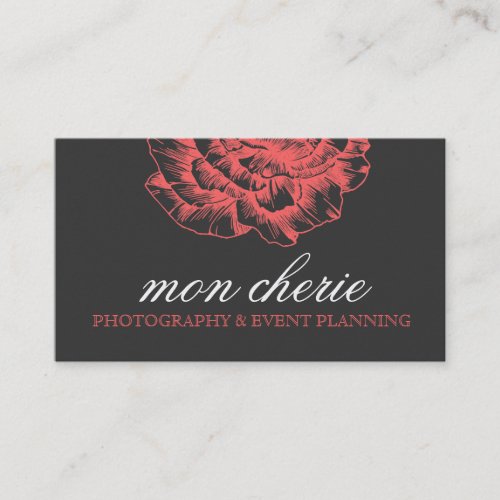 311 Ruffled Peony Coral Melon Business Card