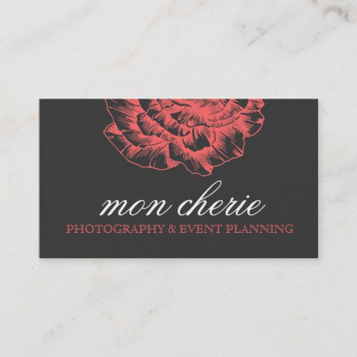 Customizable 311 Ruffled Peony Coral Melon Business Card