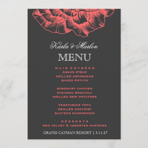 311 Ruffled Peony Coral Melon Menu