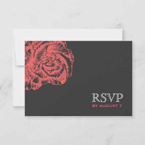 311 Ruffled Peony Coral Melon Personalized Announcement