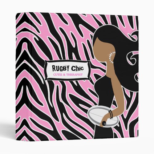 311 Rugby Fashionista Bling Pink Zebra Binder