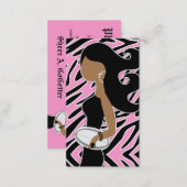 311 Rugby Fashionista Bling Pink Zebra Business Card (Front/Back)