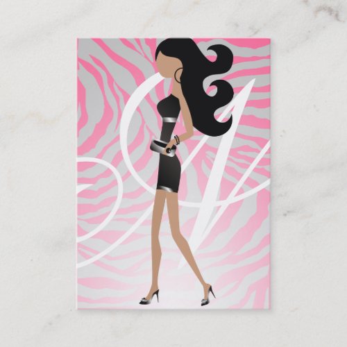 311-Sassy Fashionista Monogram Rose Business Cards