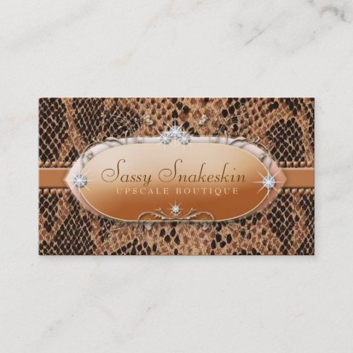 Customizable 311 Sassy Snakeskin Bling Business Card Template