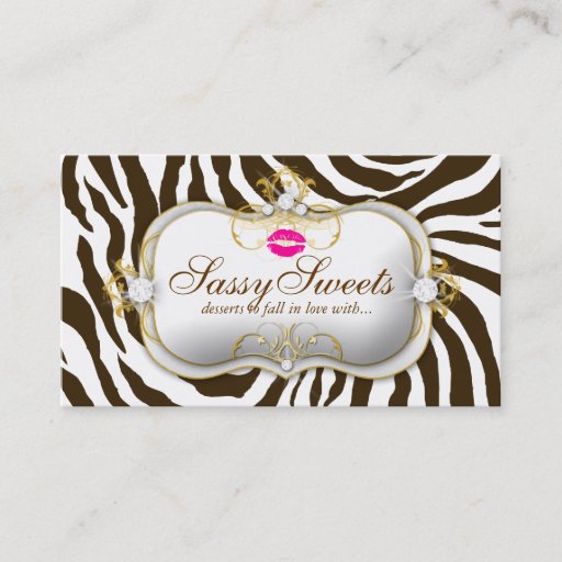 Customizable 311 Sassy Sweets Zebra Business Card Templates