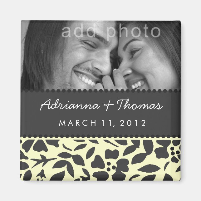 311-SAVE THE DATE LEMON CREAM MAGNET (Front)