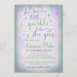 she leaves a little sparkle wherever she goes invitations