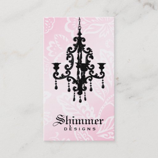 Customizable 311-Shimmer Chandelier Pink Business Cards