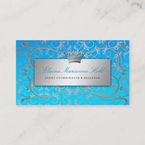 Customizable 311 Silver Divine Blue Tropical Fade Business Cards