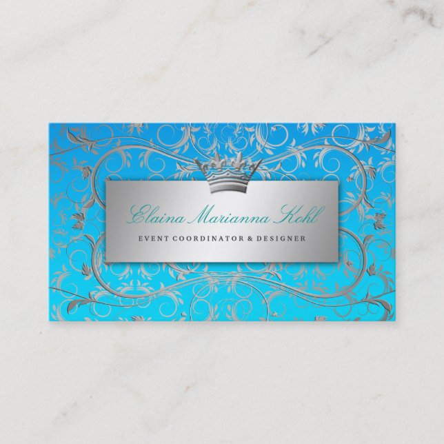 311 Silver Divine Blue Tropical Fade Business Card (Front)