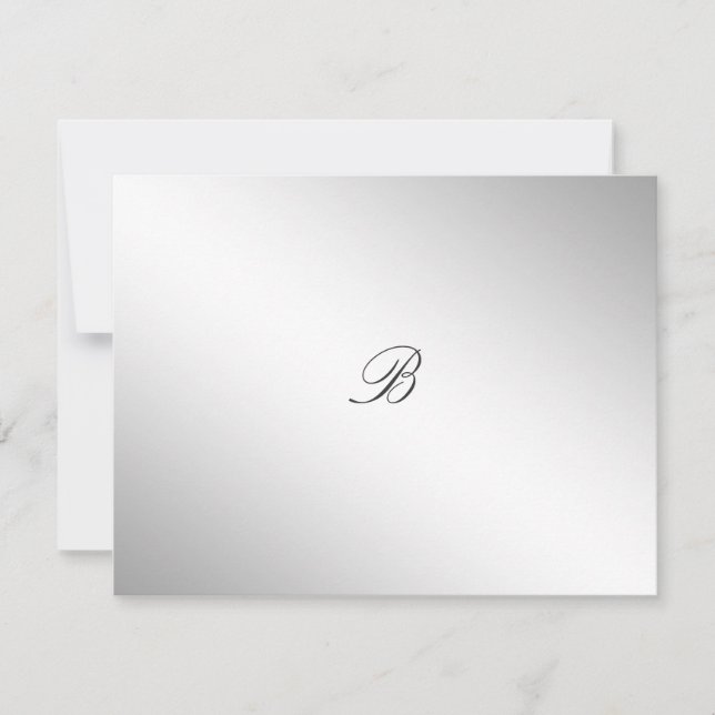 311-Silver Divine Charcoal Gray RSVP card (Front)