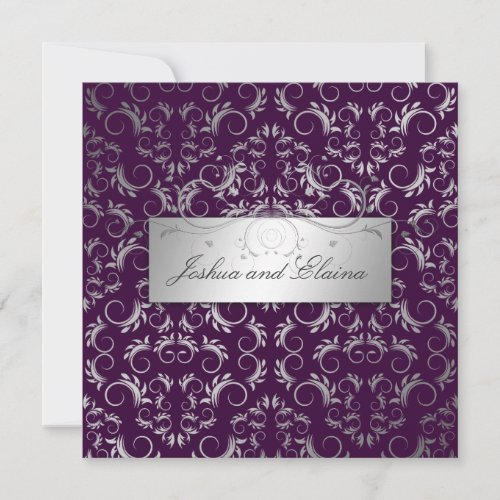 311 Silver Divine | Eggplant Personalized Invite