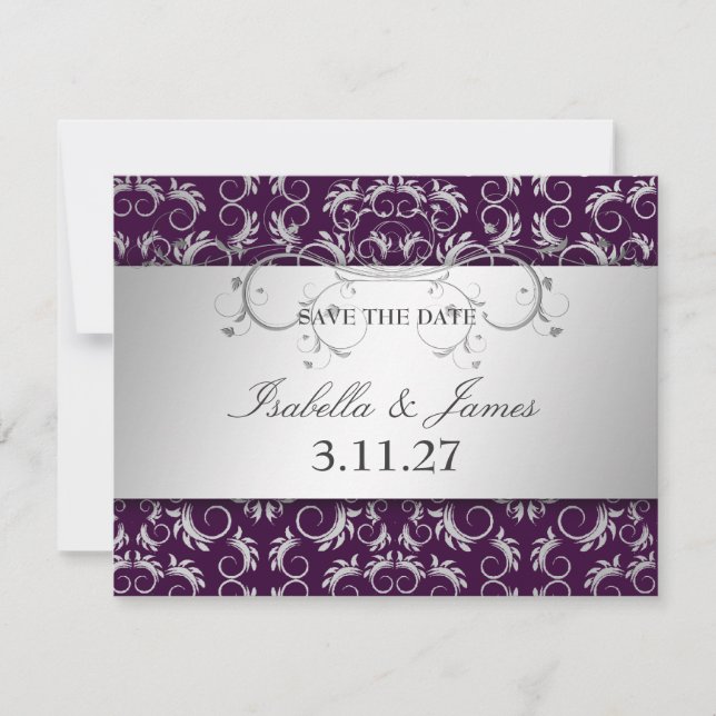 311 Silver Divine Eggplant Save the Date (Front)