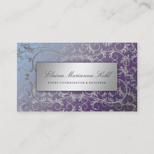 Customizable 311 Silver Divine Hydrangea Business Cards
