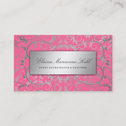 311 Silver Divine Luscious Pink Business Card Templates