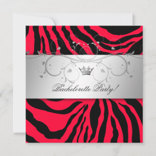 311-Silver Divine Red Hot Martini Bachelorette Invitation