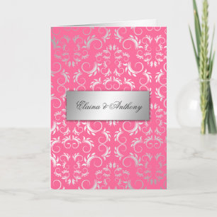 311-Silver Divine rose pink Invitation