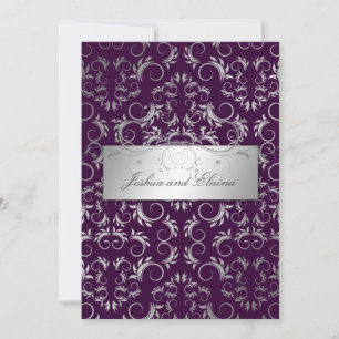 311 Silver {Faux} Divine Eggplant Invitation