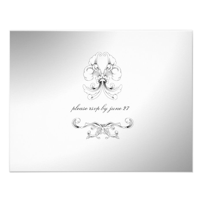 311 Silver Luxe Elegance RSVP Custom Invite