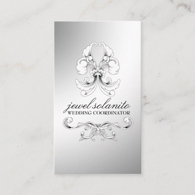 311-Silver Luxe Elegance RSVP Enclosure Card (Front)